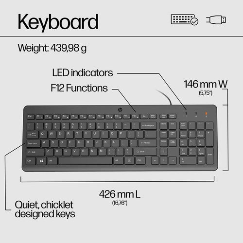 HP 150 Wired Mouse and Keyboard