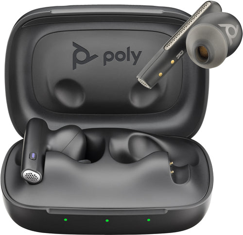 POLY Voyager Free 60 UC M Carbon Black Earbuds +BT700 USB-C Adapter +Basic Charge Case