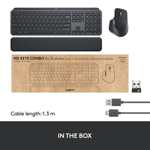 Logitech MX Keys combo for Business Gen 2 keyboard Mouse included RF Wireless + Bluetooth QWERTY UK International Graphite
