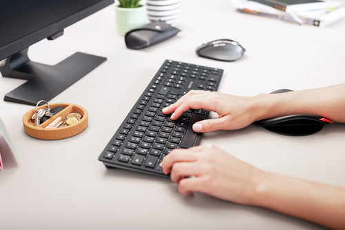 CHERRY KW 9100 SLIM keyboard Universal RF Wireless + Bluetooth QWERTY English Black