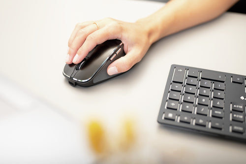 CHERRY DW 9500 SLIM keyboard Mouse included Universal RF Wireless + Bluetooth AZERTY French Black, Grey