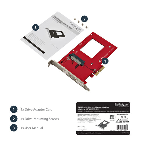 StarTech.com U.2 to PCIe Adapter for 2.5