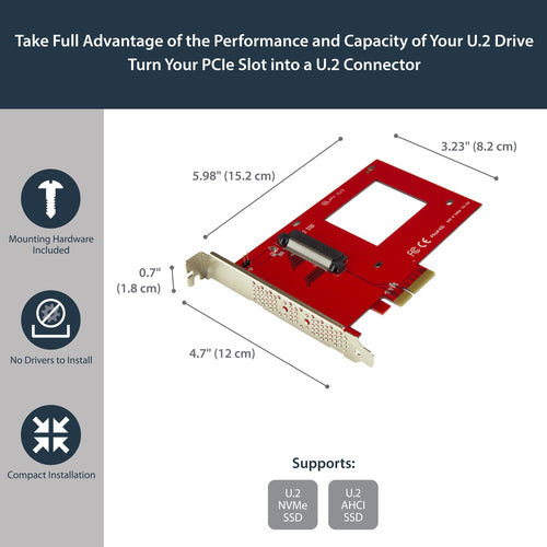 StarTech.com U.2 to PCIe Adapter for 2.5