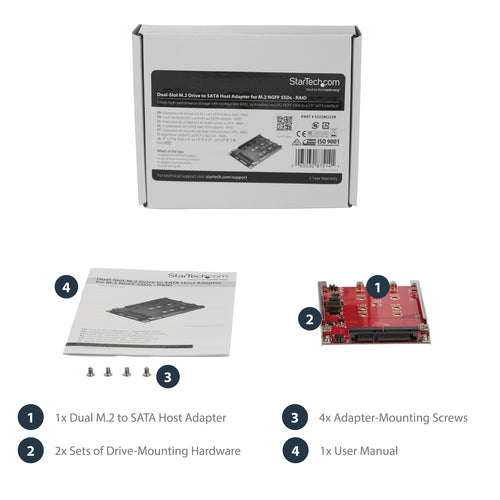 StarTech.com Dual-Slot M.2 Drive to SATA Adapter for 2.5
