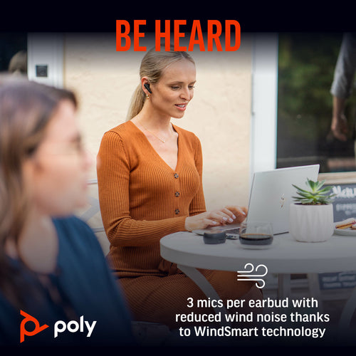 POLY Voyager Free 60 UC M Carbon Black Earbuds +BT700 USB-C Adapter +Basic Charge Case