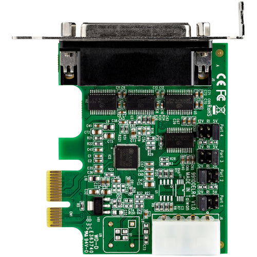 StarTech.com 4-port PCI Express RS232 Serial Adapter Card - PCIe RS232 Serial Host Controller Card - PCIe to Serial DB9 - 16950 UART - Low Profile Expansion Card - Windows/Linux