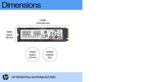 HP 512GB PCIe-4x4 NVMe Solid State Drive