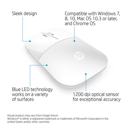 HP Z3700 White Wireless Mouse