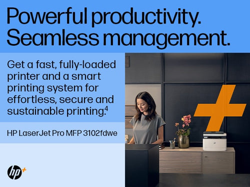 HP LaserJet Pro MFP 3102fdw Printer, Black and white, Printer for Small medium business, Print, copy, scan, fax, Wireless; Print from phone or tablet; Two-sided printing; Two-sided scanning; Fax