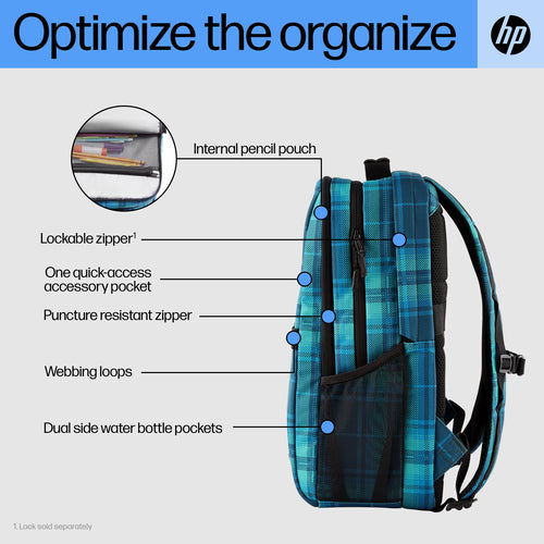 HP Campus XL Tartan Plaid Backpack