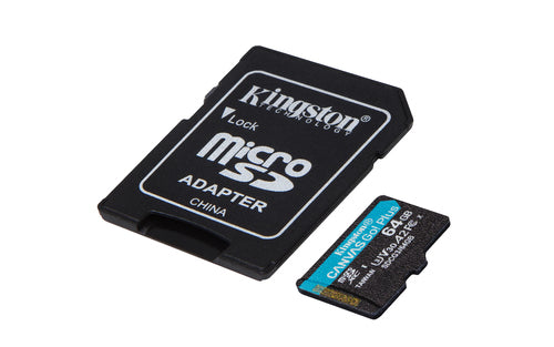 Kingston Technology 64GB microSDXC Canvas Go Plus 170R A2 U3 V30 Card + ADP