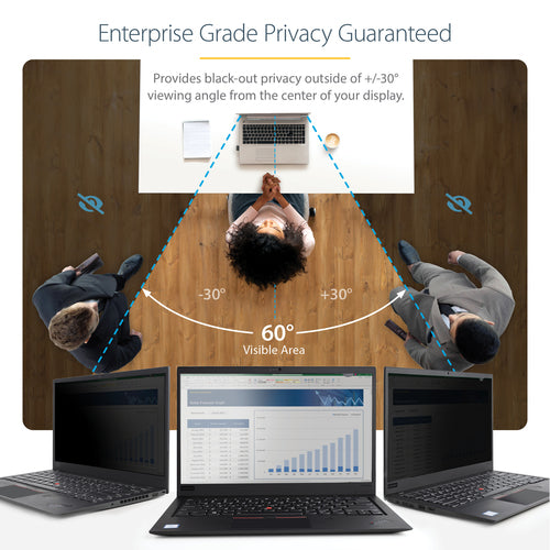 StarTech.com 13.3in Laptop Privacy Screen - Anti-Glare Privacy Filter for Widescreen (16:9) Displays - Laptop Monitor Screen Protector with 51% Blue Light Reduction - Reversible Matte/Glossy Sides