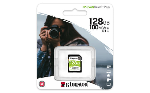 Kingston Technology 128GB SDXC Canvas Select Plus 100R C10 UHS-I U3 V30