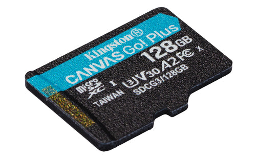 Kingston Technology 128GB microSDXC Canvas Go Plus 170R A2 U3 V30 Card + ADP
