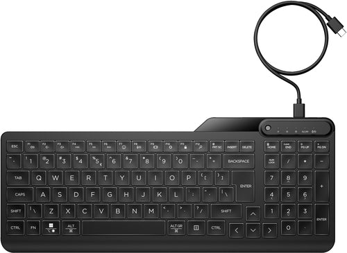 HP 400 Backlit Wired Keyboard