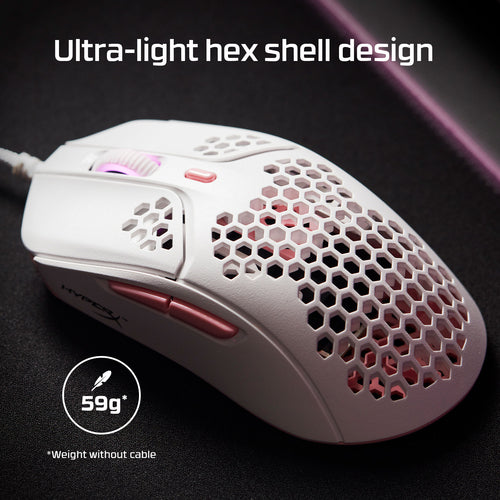 HyperX Pulsefire Haste - Gaming Mouse (White-Pink)