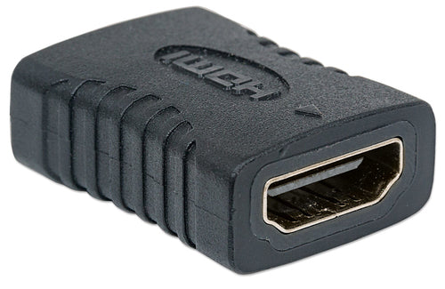 Manhattan HDMI Coupler, 4K@60Hz (Premium High Speed), Female to Female, Straight Connection, Black, Equivalent to Startech GCHDMIFF, Ultra HD 4k x 2k, Fully Shielded, Gold Plated Contacts, Lifetime Warranty, Polybag