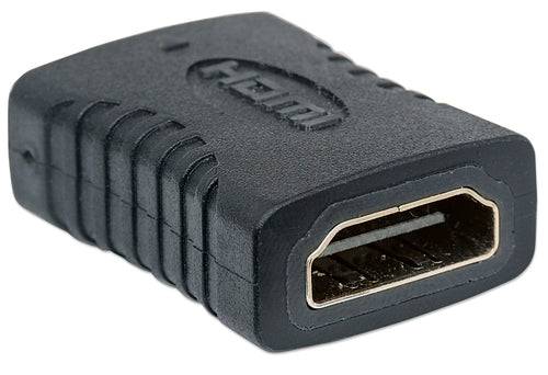 Manhattan HDMI Coupler, 4K@60Hz (Premium High Speed), Female to Female, Straight Connection, Black, Equivalent to Startech GCHDMIFF, Ultra HD 4k x 2k, Fully Shielded, Gold Plated Contacts, Lifetime Warranty, Polybag