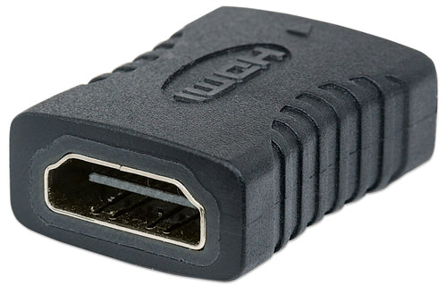 Manhattan HDMI Coupler, 4K@60Hz (Premium High Speed), Female to Female, Straight Connection, Black, Equivalent to Startech GCHDMIFF, Ultra HD 4k x 2k, Fully Shielded, Gold Plated Contacts, Lifetime Warranty, Polybag