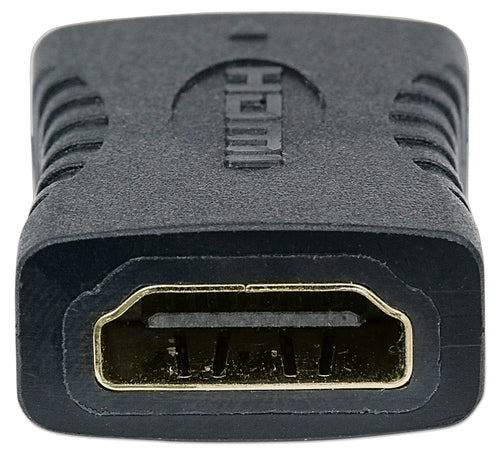 Manhattan HDMI Coupler, 4K@60Hz (Premium High Speed), Female to Female, Straight Connection, Black, Equivalent to Startech GCHDMIFF, Ultra HD 4k x 2k, Fully Shielded, Gold Plated Contacts, Lifetime Warranty, Polybag