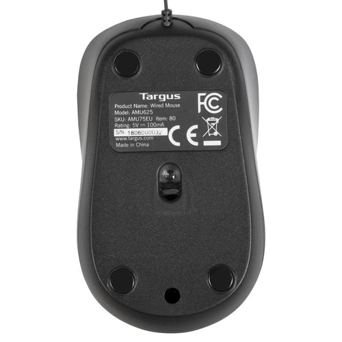 Targus AMU75EU mouse Ambidextrous USB Type-A Blue Trace 1000 DPI