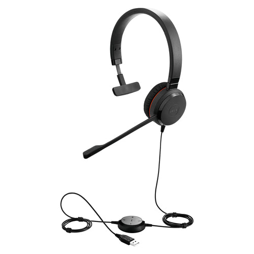 Jabra Evolve 20SE MS Mono Headset Wired Head-band Office/Call center USB Type-A Black