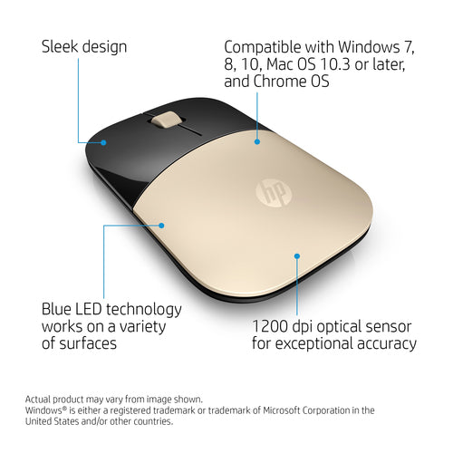 HP Z3700 Gold Wireless Mouse