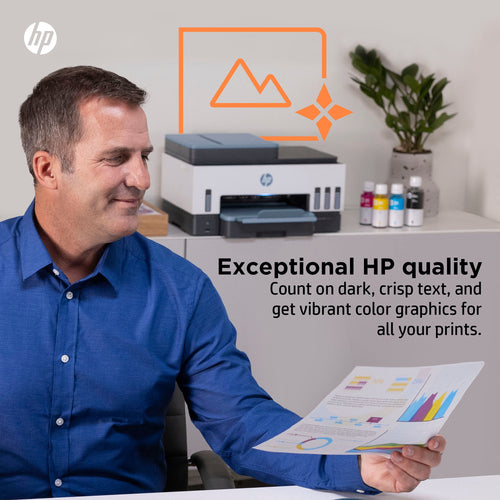 HP Smart Tank 7605 All-in-One, Print, Copy, Scan, Fax, ADF and Wireless, 35-sheet ADF; Scan to PDF; Two-sided printing
