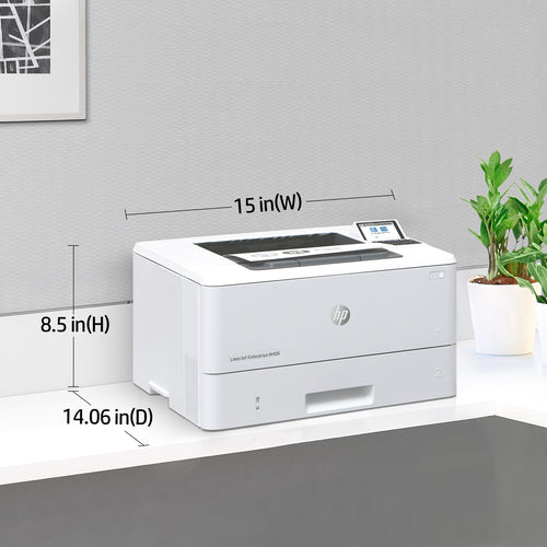 HP LaserJet Enterprise M406dn, Black and white, Printer for Business, Print, Compact Size; Strong Security; Two-sided printing; Energy Efficient; Front-facing USB printing