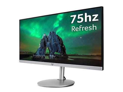 Acer CB2 CB342CKsmiiphzx 34 inch UWQHD Ultrawide Monitor (IPS Panel, FreeSync, 75Hz, 1ms, HDR 10, Height Adjustable Stand, DP, HDMI, USB Hub, Silver/Black)