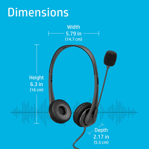 HP Stereo USB Headset G2 Wired Head-band Office/Call center Black