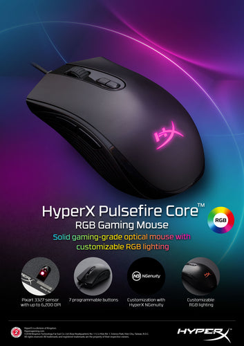 HyperX Pulsefire Core - Gaming Mouse (Black)