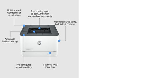 HP LaserJet Pro 3002dw Printer, Black and white, Printer for Small medium business, Print, Wireless; Print from phone or tablet; Two-sided printing